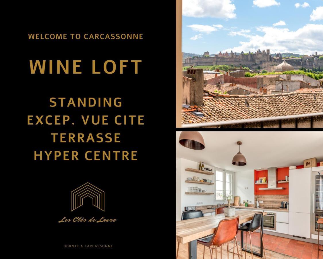 Les Cles De Laure - Wine Loft, Terrasse Et Vue Extraordinaire Sur La Cite Medievale Carcassone Exterior photo